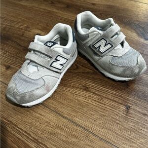 New Balance Kids' Light Gray/Navy Sneakers
